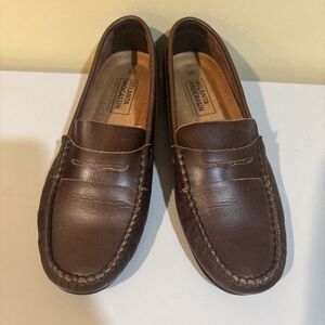 Atlanta‎ Moccasin Brown Leather Loafers,Handmade in Portugal,Size 38/Women's 7.5